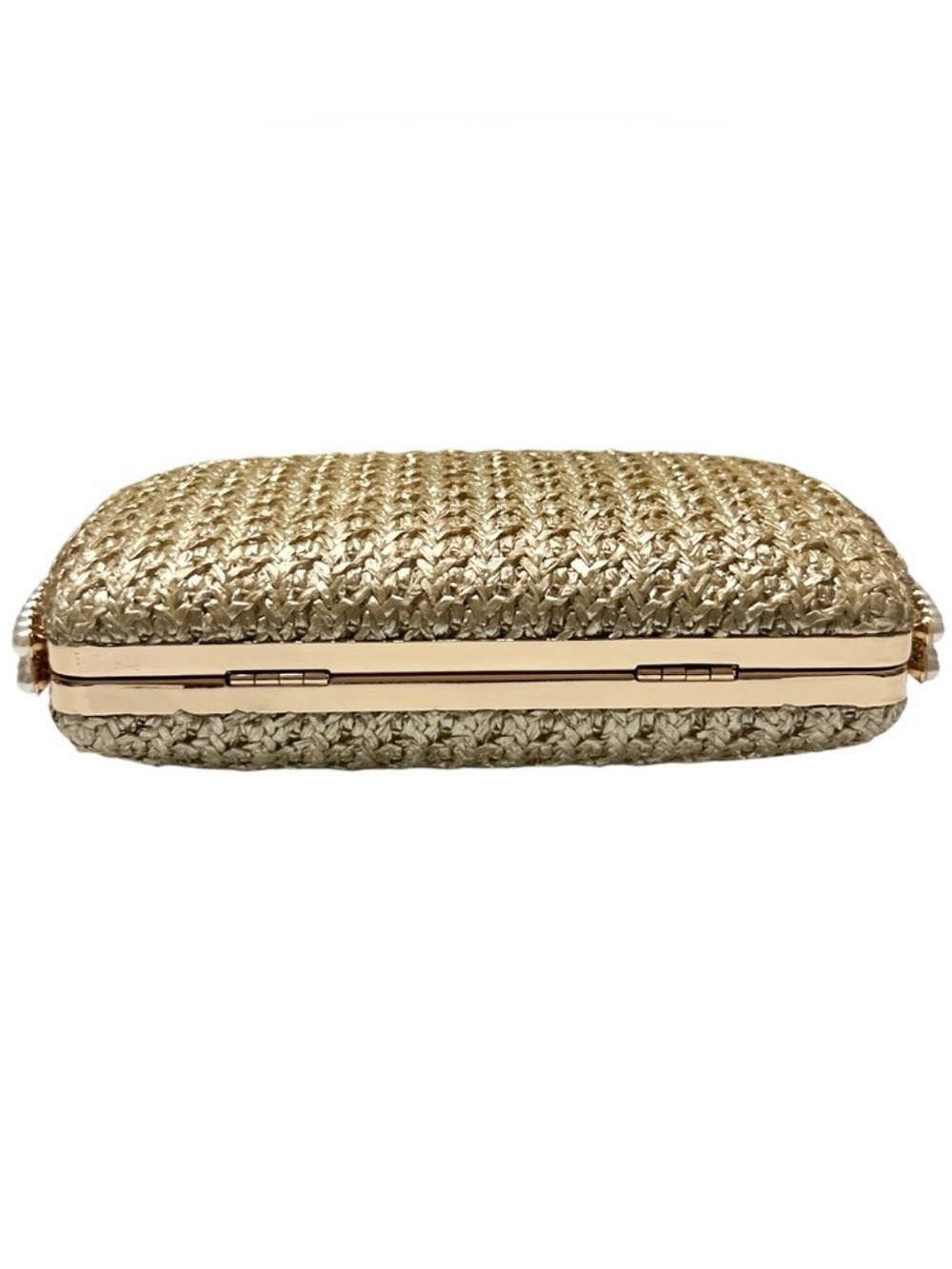 House of Harlow 1960 Gold Woven Straw/Raffia Evening Bag - Picture 5 of 7